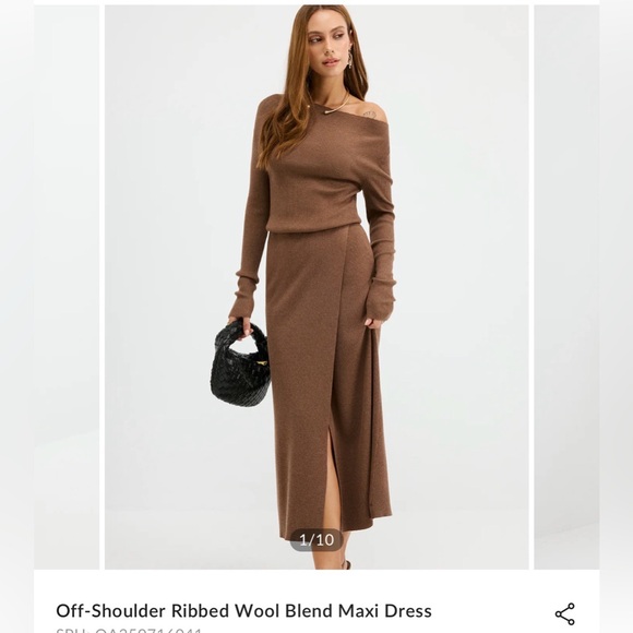 Commense Brown Off-Shoulder Sweater - Picture 3 of 7